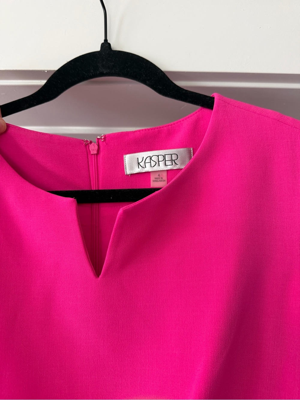 Kasper Bright Pink Cap-Sleeve Sheath Midi Dress - Picture 11 of 16